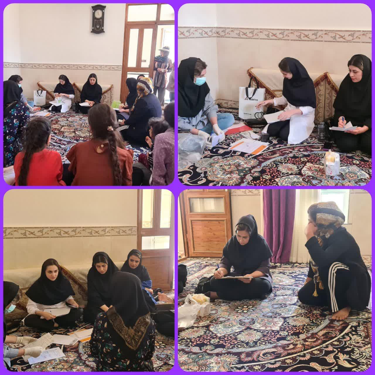 دهگردشی روستای میاندار مورخ ۱۷خرداد ماه باحضور پزشک،ماما،بیماریها،محیط، تغذیه،بهورز و دارویار